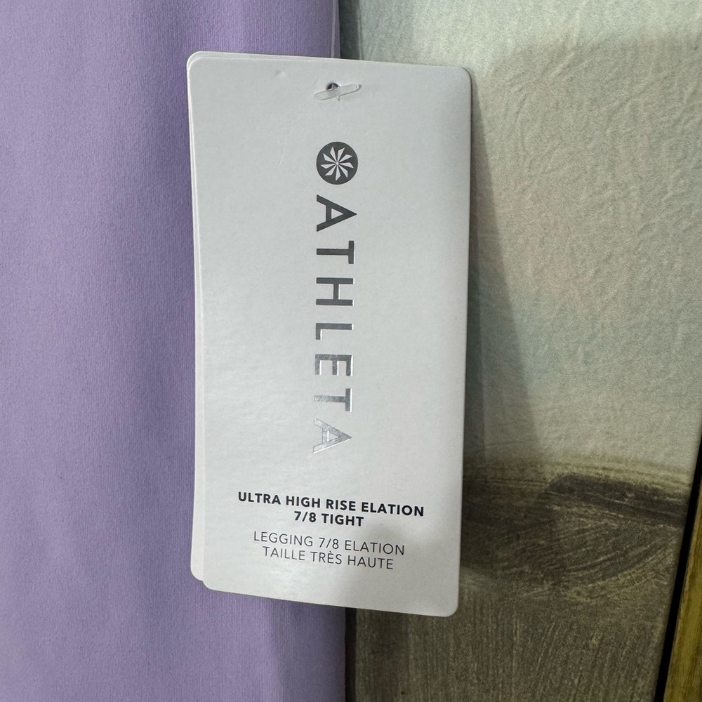 ATHLETA Ultra High Rise Elation 7/8 Tight Leggings Lavender NWT Size 1X - Picture 7 of 9